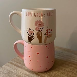 Threshold. Set of 2 Mugs. Love Grows Here.